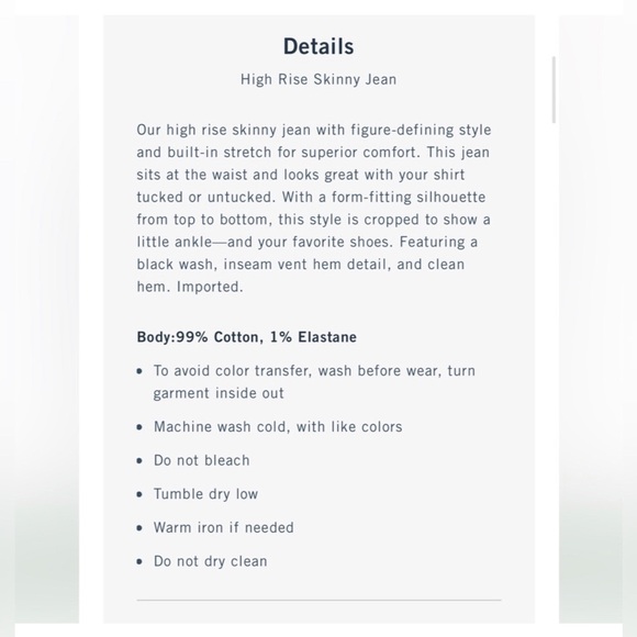 A&F Skinny High Rise Vent Hem 28 Short Washed Black Front Seam - Picture 7 of 8